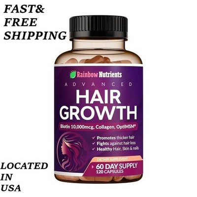 Rainbow Nutrients Advanced Hair Growth-Hair,Skin & Nail Health - Biotin,Collagen