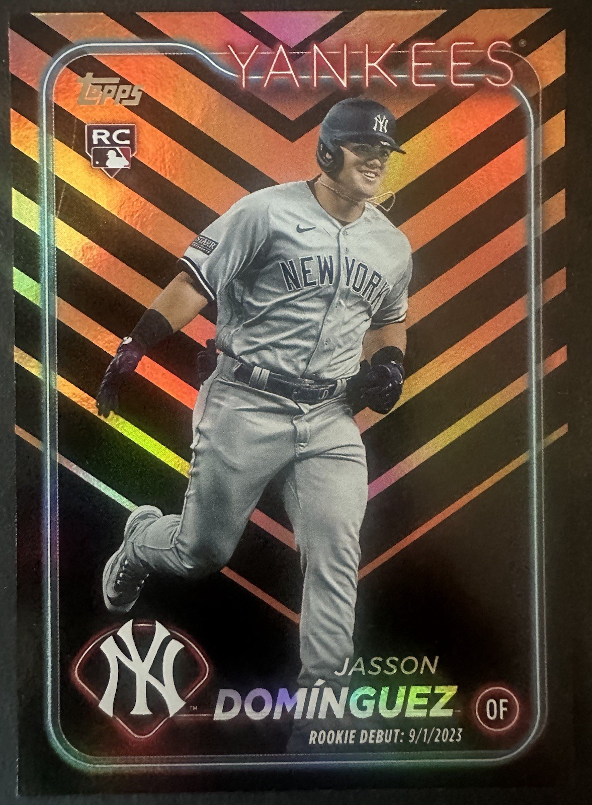 2024 Topps Update Jasson Dominguez Holiday Orange & Black Foil RC #US175 Yankees