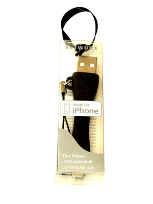 NETWORX iPhone Lighting auf USB Daten und Ladekabel NEU OVP REISEADAPTER KURZ