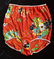 1960s Vintage Nylon Tricot Granny Panties Double Nylon Gusset Plus Size 2X XXL