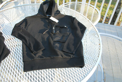 NWT 1017 ALYX 9SM MULTI POCKET Sasha Black Hoodie Sweatshirt Mesh 