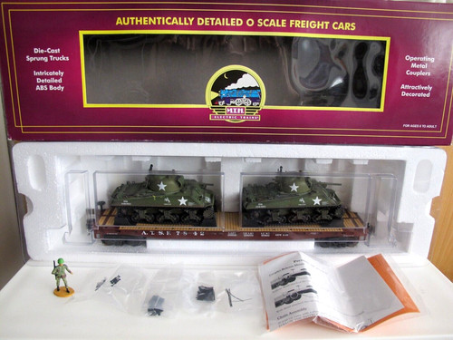 MTH Premier Spur 0 by Lionel  20-98636 Flat Car 2 Sherman Panzer Military Tanks | Zustand: Neu