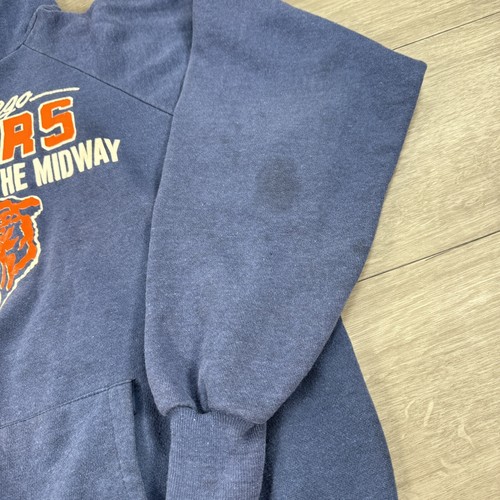 VTG 80s Chicago Bears Raglan Hoodie Sweatshirt Vintage Healthknit USA Faded - Picture 10 of 12