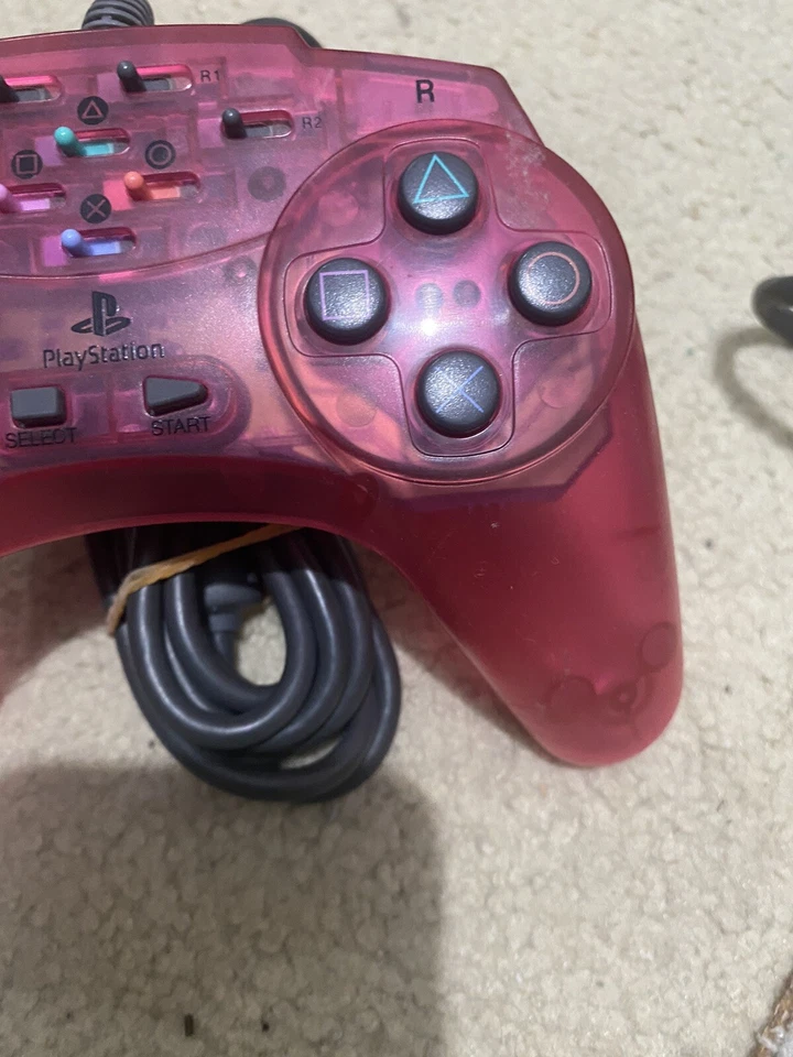 Playstation 2 PS2 PlayStation ASCII Pad V2 Clear Red Controller pad Tested Work - Image 4 of 4