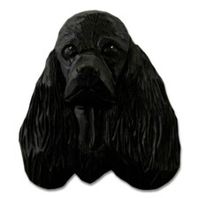 Cocker Spaniel Kopf Tafel Figur Schwarz