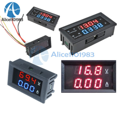 Digital DC100V/220V 10A Current Voltmeter Ammeter Dual LED 4-Bit 5-Wire Display
