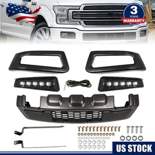 For 2018-2020 Ford F150 Steel Black Front Bumper Assembly W/LED Fog Raptor Style