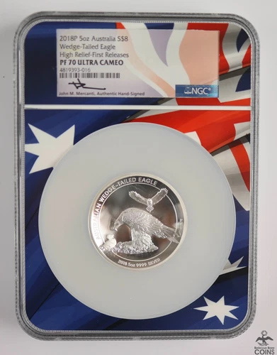 2018-P Wedge-Tailed Eagle .999 Silver High Relief 5oz Coin NGC PF70 Ultra Cameo