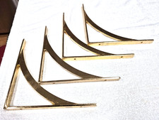 4 PC. SOLID BRASS SHELF BRACKET 4-8" X 8" H.D. HAS A LITTLE TARNISH W/SCREWS