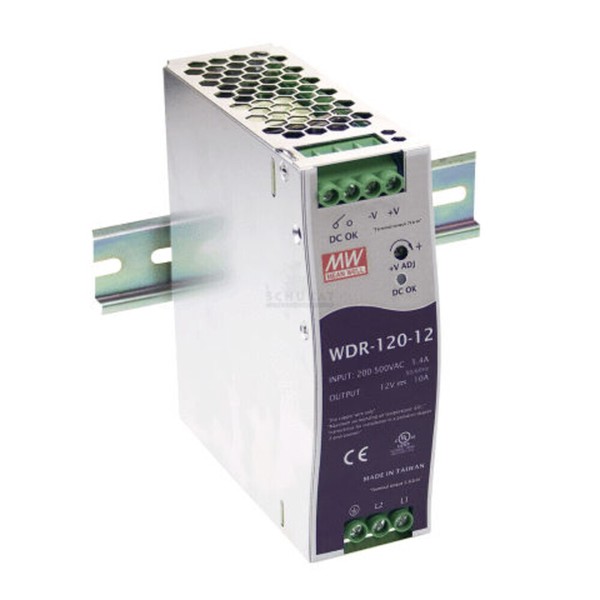 Meanwell WDR-120-48, Dc Ac Hutschienen-Netzteil, Din, 120W 48V 2,5A-image