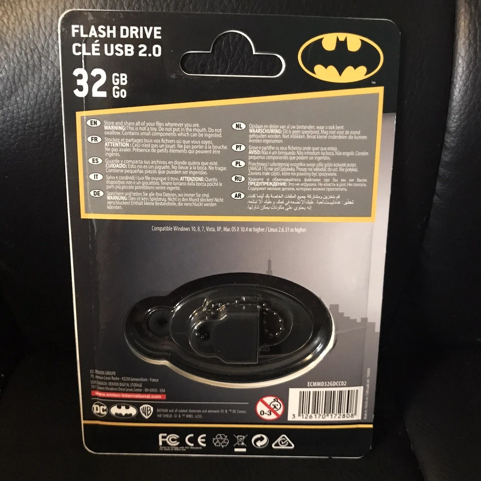 Emtec 🔥 Batman USB 32 GB Flash Drive/Keychain Back to School New Sealed 🔥 - Image 2 of 2