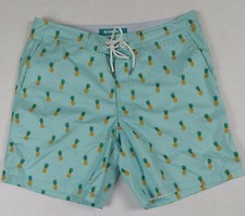 Bonobos Boardshorts Mens 31 Blue Swim Trunks Lined AOP Pineapple Print 7" Inseam