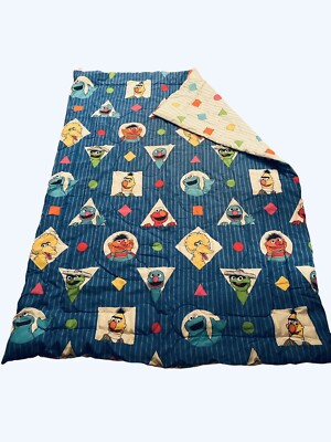 Vintage Sesame Street Full Blanket BED Comforter Big Bird Kids 1970s Bedroom USA