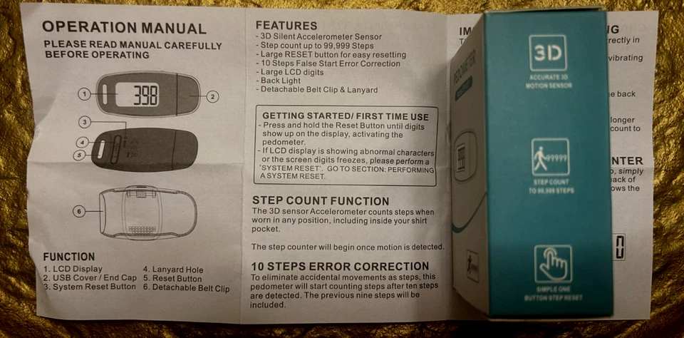 New Sealed Morin Pedometer Model CR-837 Step Counter - Image 3 of 4