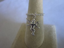 Sterling Silver Ring Ball Bead Charm Angle solid 925 silver new style size 6 2mm