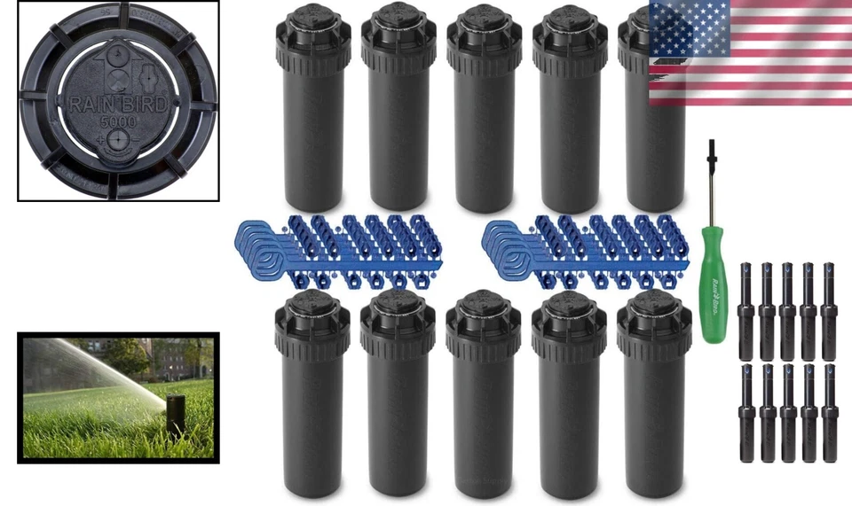 Rain-Bird Serie 5000 Rotor Ajustable Aspersor - Paquete de 10 para un Cuidado Perfecto del Césped Foto 2 de 4