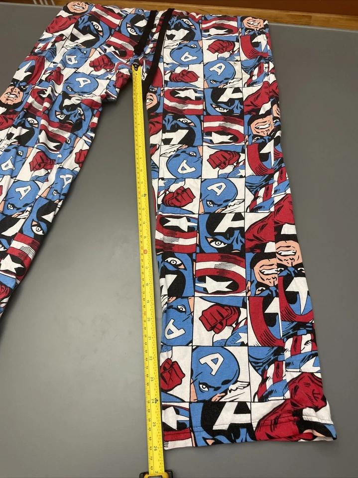 Pantalones de pijama Marvel Capitán América niños grandes o pequeños 100 % algodón 30x26 Foto 4 de 4