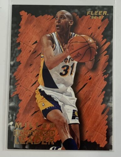 REGGIE MILLER HARWOOD LEADER INDIANA PACERS 1996-1997 NBA BASKETBALL FLEER #130