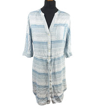 George Blue Stripe Shirt Dress 3/4 Sleeve Women’s UK Size 10