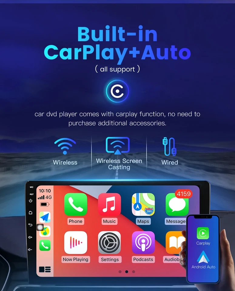 Autoradio Navigatore Android15 CarPlay Per Mercedes-Benz Vito Viano W639 2004-14 - Immagine 4 di 4