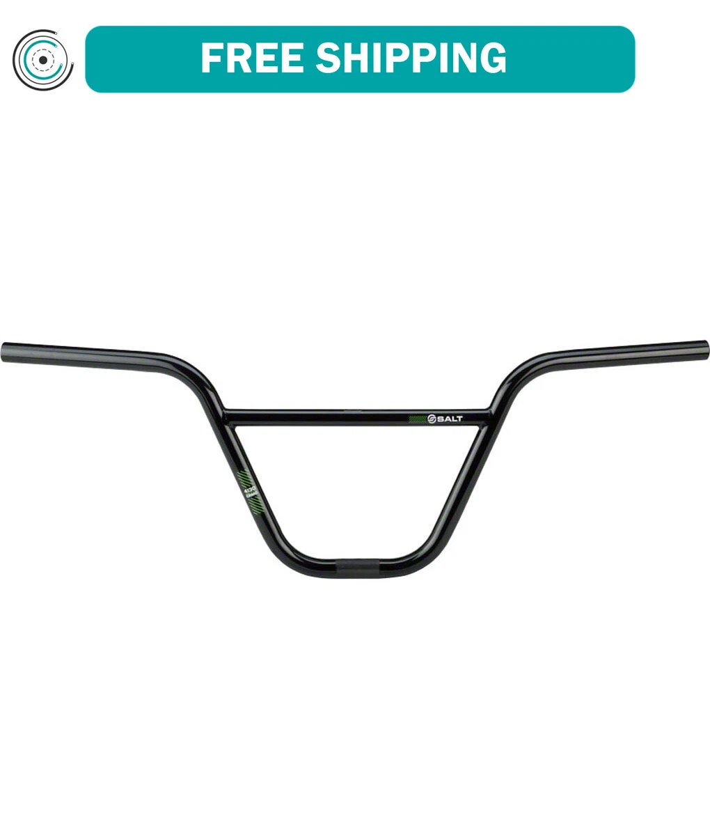 Salt Pro 2pc BMX Steel Handlebar 9.5 Inch Height Glossy Black 2