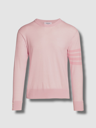 Thom Browne Men's Mohair Crew Sweater - Light Pink - Size XL