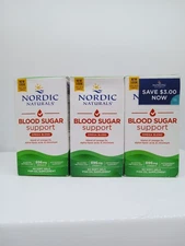 3 NORDIC NATURALS BLOOD SUGAR SUPPORT OMEGA BLEND 60 SOFT GELS FISH OIL EXP-2027