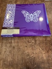 Recollections Scrapbook Album Purple With White Butterfly Ten Pages 20 layouts 
