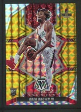 2021-22 GREG BROWN III 05/10 PANINI MOSAIC GOLD ROOKIE RC #245