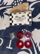 Vintage RANNALLI Skateboard Roller Skate Wheels x 4 70s NOS Red Santa Ana Cali