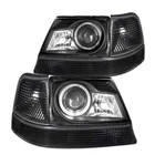 For Ford 98-00 Ranger Halo Projector Headlights Black+Corner Bumper Turn Signal