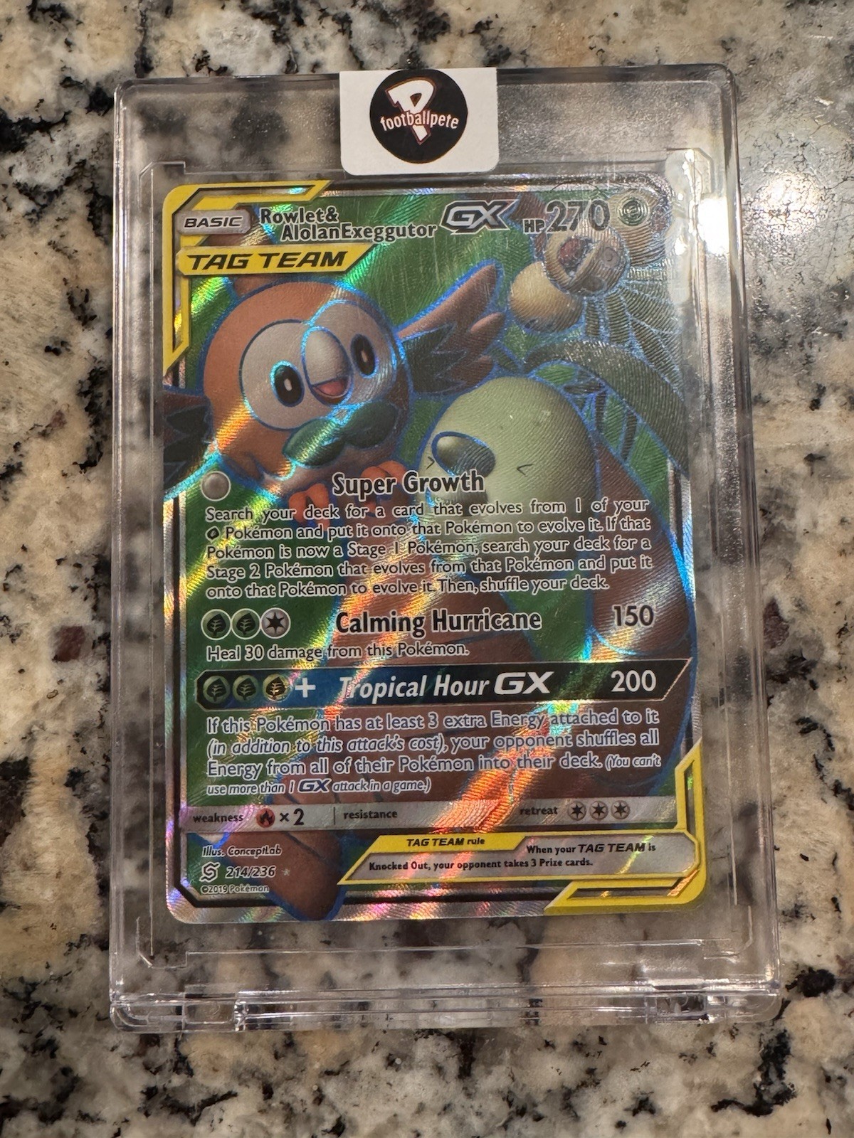 Rowlet & Alolan Exeggutor GX (Full Art) SM - Unified Minds 214/236 NM