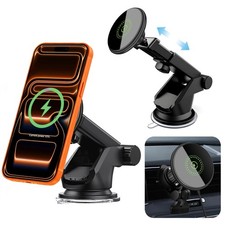 US 30W Magnetic Wireless Car Charger Phone Mount For Apple iPhone Air 17 Pro 16