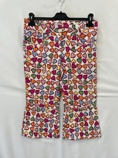 H32 Moschino Jeans Women  s Colorful Heart Print Flare Pants Size 44 US 10 