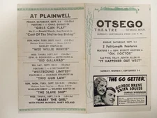 1937 Sun Theatre Plainwell Otsego Theatre Movie Advertisement Michigan Kalamazoo