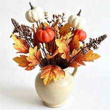 2 Pack Artificial Fall Flower Bouquets, 13.4" Bendable Stems