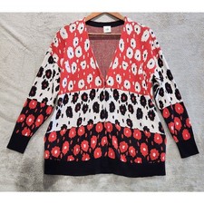 Cabi Colorblock Floral Upbeat Cardigan Size Small Cozy Lounge Business Casual