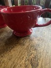 2 Amazing Vintage Mugs Anthropolgie Biscuit Red Floral Embossed Hot Cocoa 🔥 — photo 3