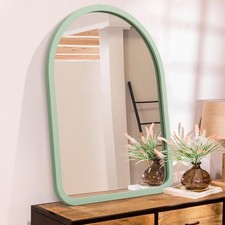 HLFMVWE Large Arched Rustic Wood Mirror Decorative Wall Mirror Frame Bedroom