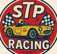 Retro Style STP Racing Motor Oil  Round Garage Sign