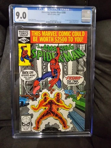 Amazing Spider-Man # 208 Graded CGC 9.0 Comic Book - 1980 1st app Fusion Marvel