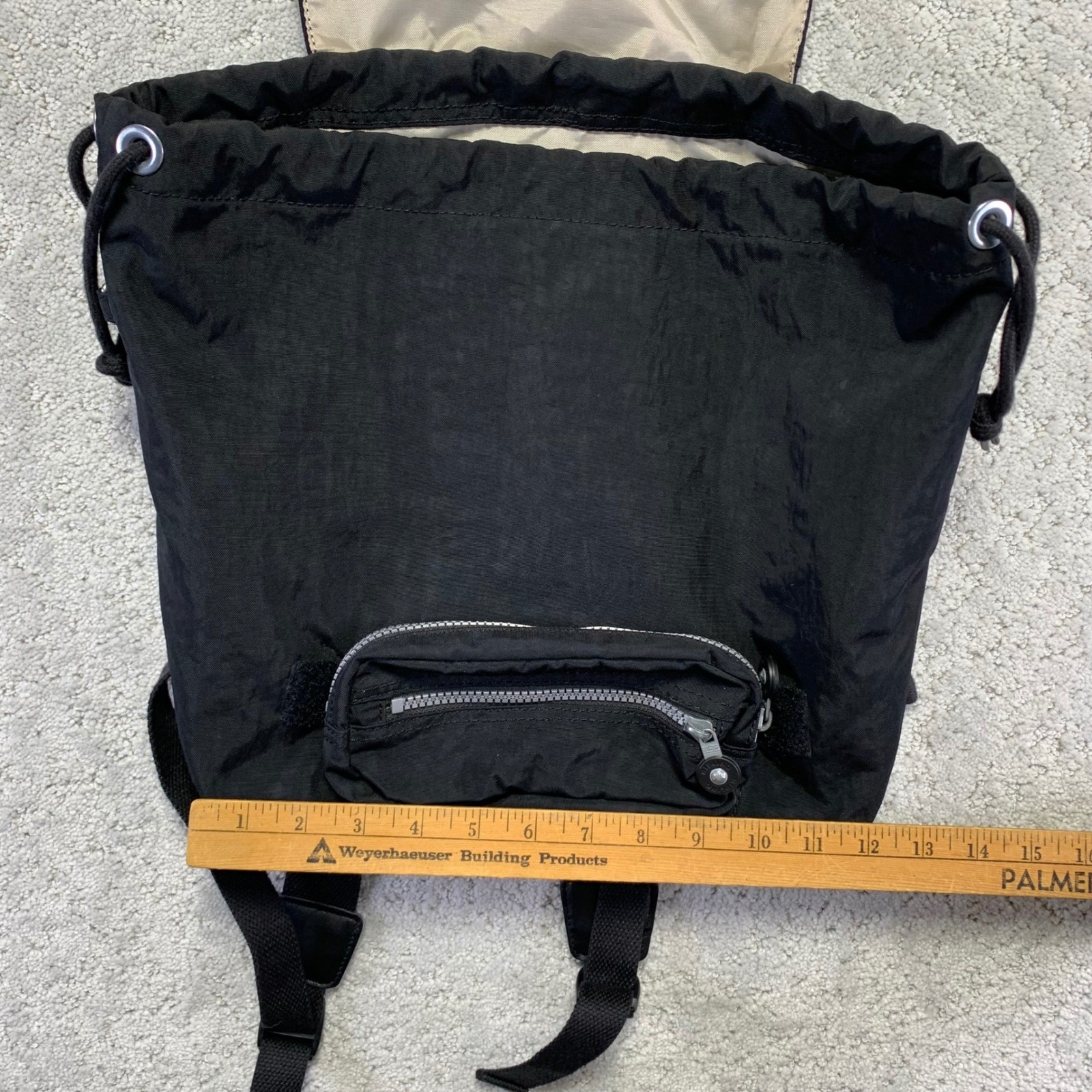 Kipling Black Nylon Backpack Drawstring Flap Back… - image 14