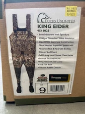 Ducks Unlimited King Eider, 6mm Neoprene, 1200g Thinsulate Waders, size 9