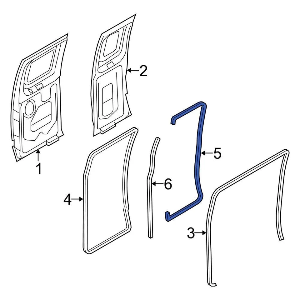 For Ford E-350 Super Duty 04-25 Ford 4C2Z1520709AB Front Left Inner Door Seal Foto 4 de 4