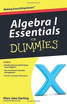 ALGEBRA I ESSENTIALS FOR DUMMIES By Mary Jane Sterling **BRAND NEW**