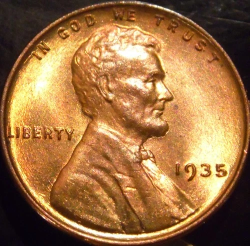 1935-P Lincoln Cent Gem BU Red/Brown Original