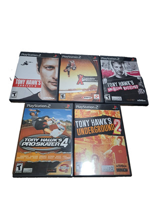 5 PS2 Tony Hawk's Underground  2, Pro Skater 4, American Wasteland, Project 8,X