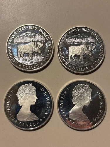 4-1985 National Parks Silver Canadian Dollar Proof 50% Silver Coin LOT