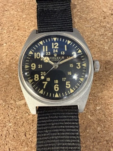 Rolex Vintage Black Military-Style Watch - Hand-rolled Vietnam Era Aesthetic