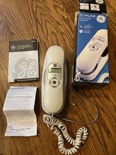GE White Slimline Corded Telephone with Call Waiting Caller ID New Call Options